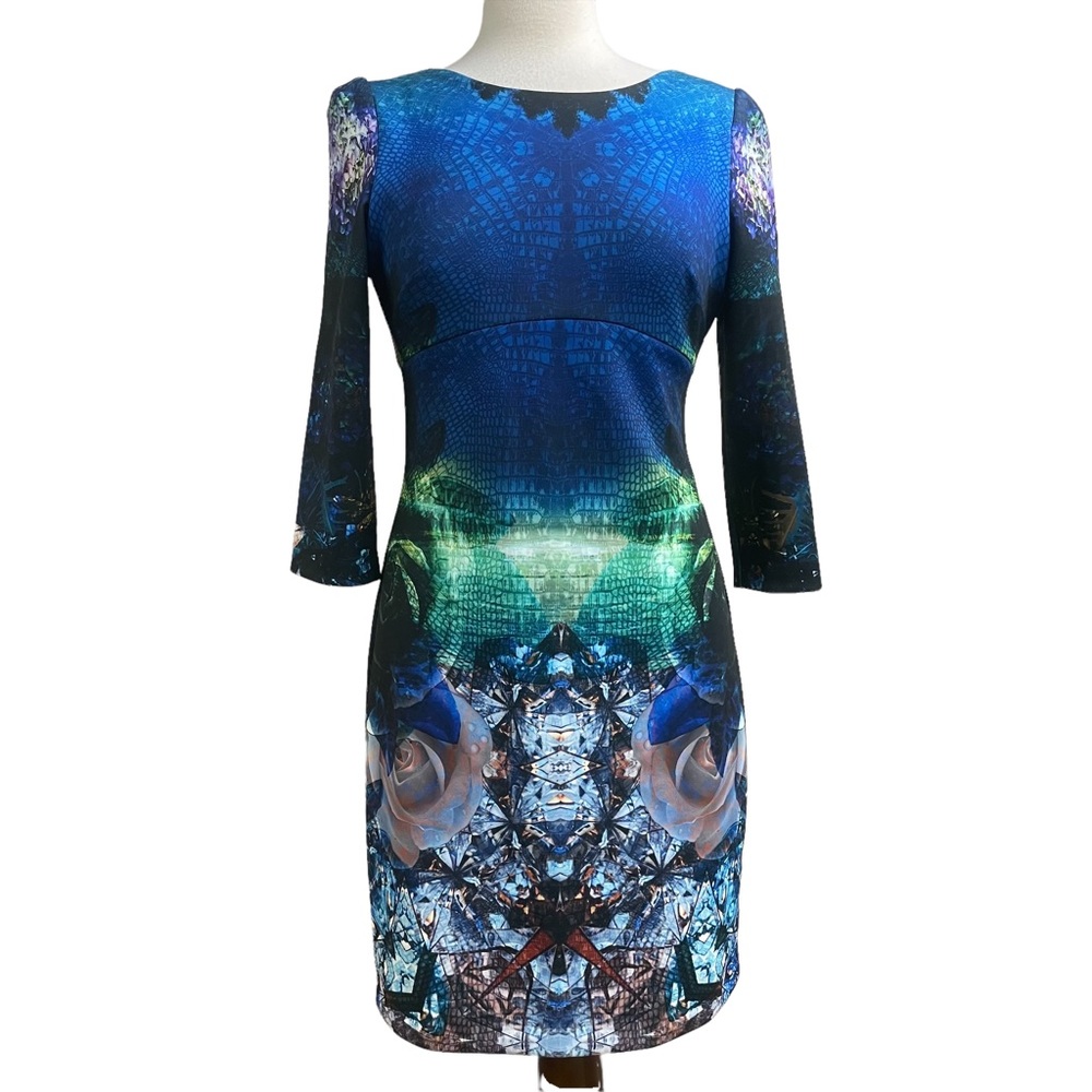 Betsey Johnson multicolored dress with cut out back 8